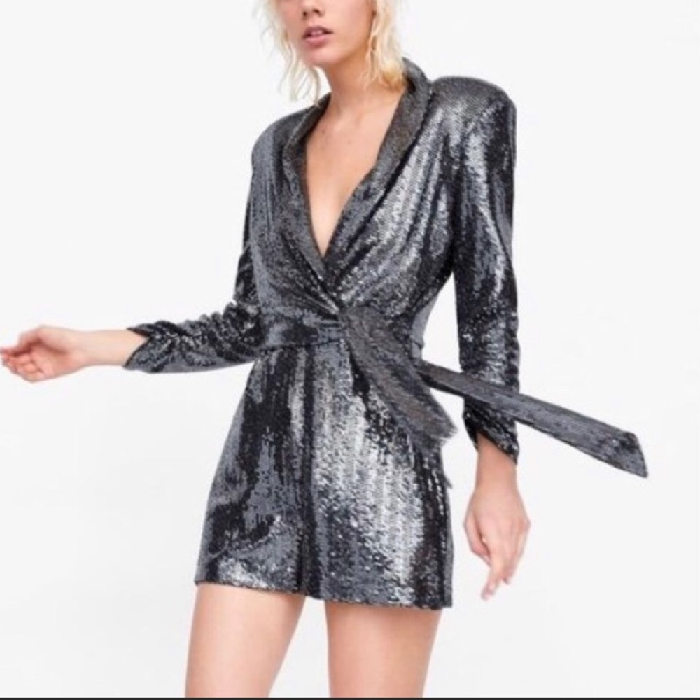 Zara sequin romper/jumpsuit